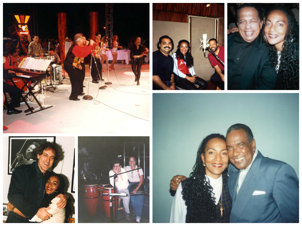 Collage de Fotos de Trina Medina en los Inicios de su carrera profesional, en conciertos,con artistas reconocidos como Cheo Feliciano, El Gran Combo de Puerto Rico, Concha Buika, Ronald Borja, Soledad Bravo, Oscar D Leon, Ray Barreto, Roberto Roena, Tito Rojas y Yordano